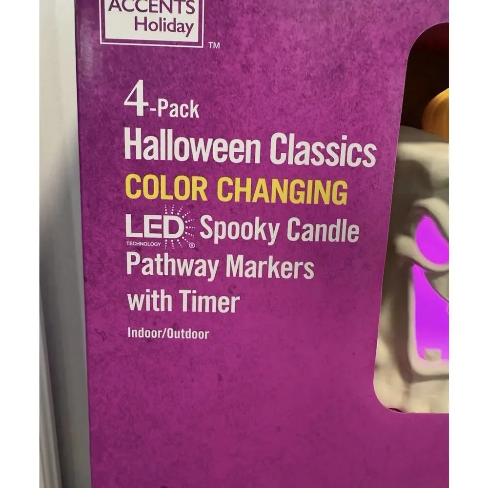 Home Depot Home Accents Halloween LED MULTI COLOR Spooky Candles New Pathway
